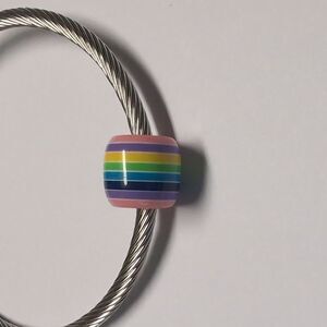 Multicolor Striped Charm for Pandora Style Bracelet‎